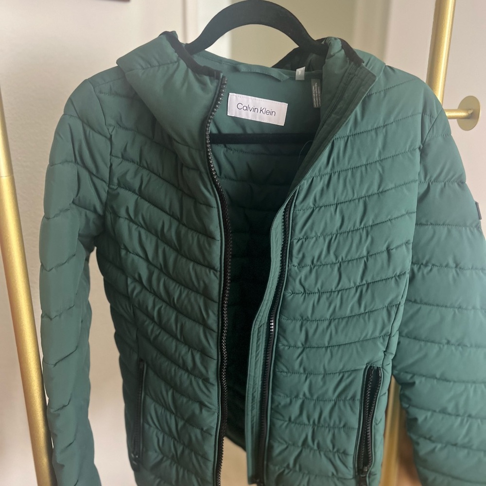 Calvin Klein Olive Quilted Outerwear